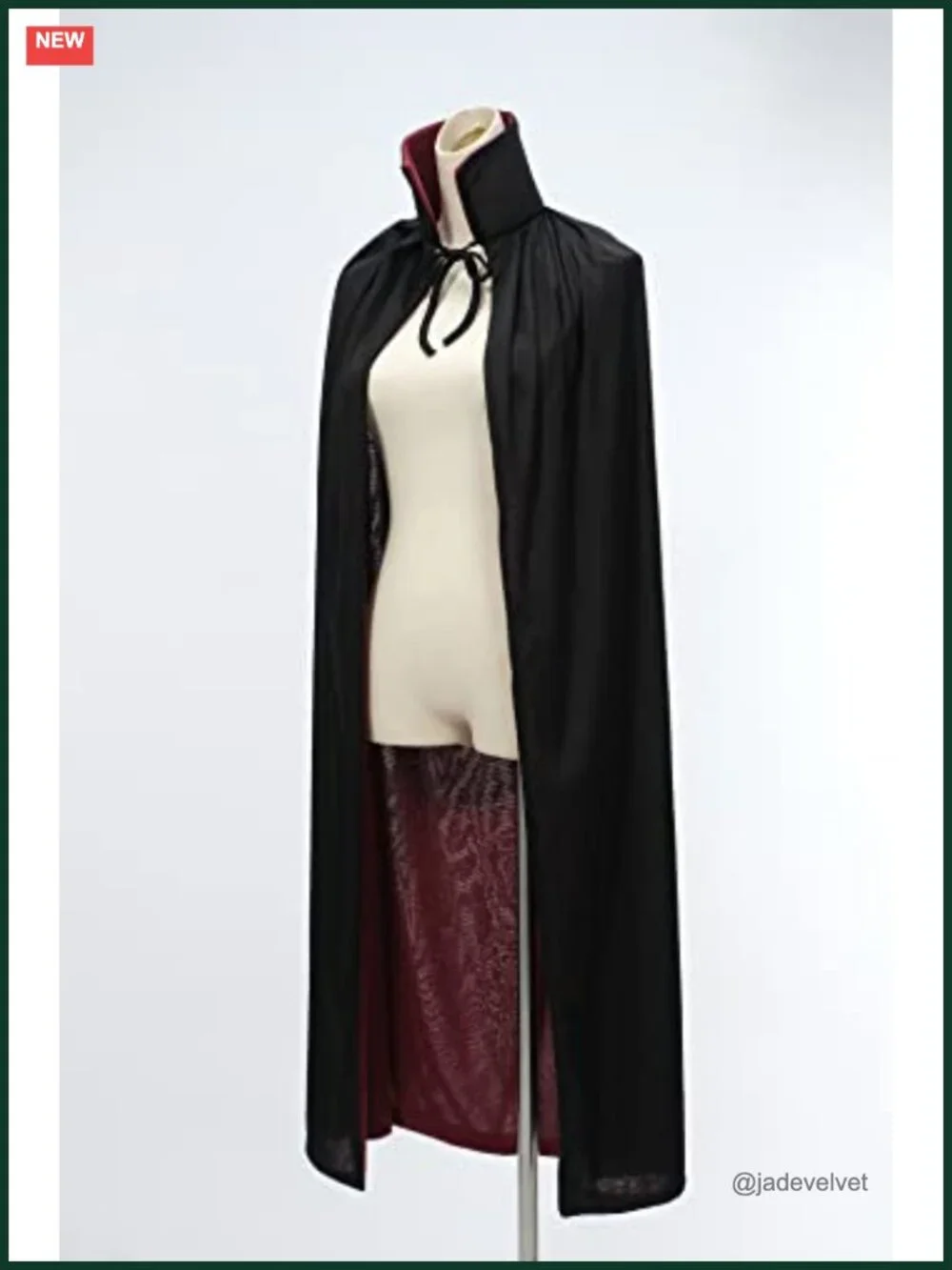 Reversible Velvet Hooded Vampire Cape Halloween Cosplay Costume